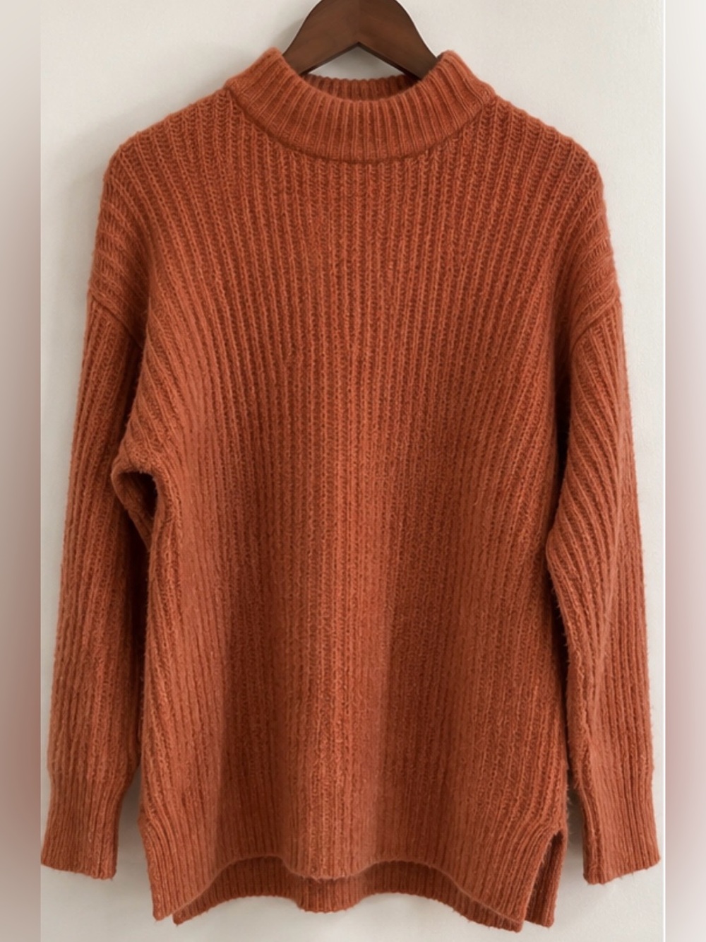 BE COOL Ribbed Oversized Sweater - Rust